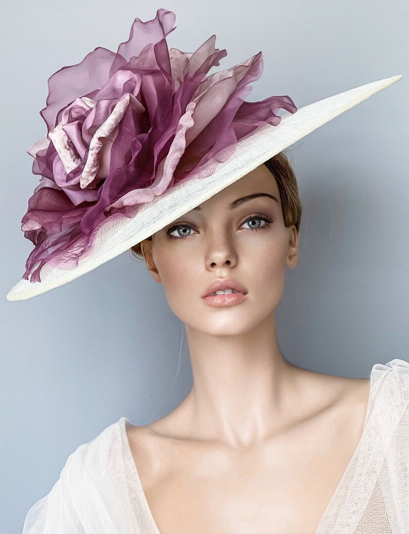 Kentucky Derby Ruffle Bloom Fascinator Statement Flower Elegant Headwear Hat UK Kentucky-Derby Hats Fascinator Womens 2026 Floral Tea Party  main image 3
